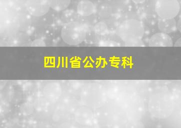 四川省公办专科