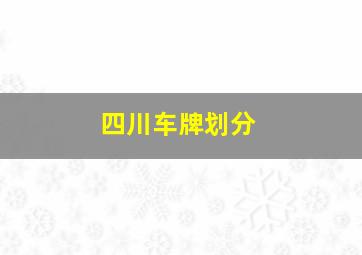 四川车牌划分