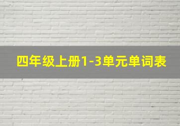 四年级上册1-3单元单词表