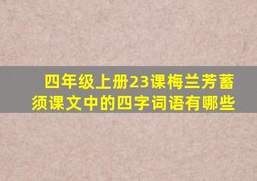 四年级上册23课梅兰芳蓄须课文中的四字词语有哪些