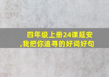 四年级上册24课延安,我把你追寻的好词好句