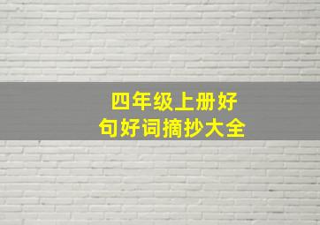 四年级上册好句好词摘抄大全