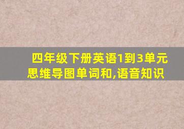 四年级下册英语1到3单元思维导图单词和,语音知识