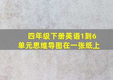 四年级下册英语1到6单元思维导图在一张纸上