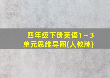 四年级下册英语1～3单元思维导图(人教牌)