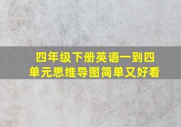 四年级下册英语一到四单元思维导图简单又好看