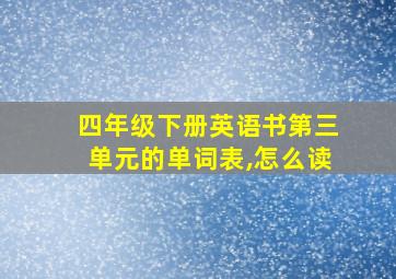 四年级下册英语书第三单元的单词表,怎么读