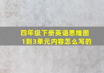 四年级下册英语思维图1到3单元内容怎么写的