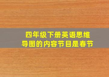 四年级下册英语思维导图的内容节目是春节