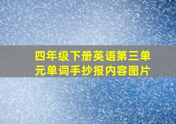 四年级下册英语第三单元单词手抄报内容图片