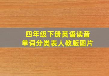 四年级下册英语读音单词分类表人教版图片