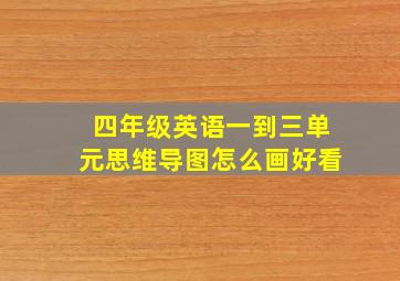 四年级英语一到三单元思维导图怎么画好看