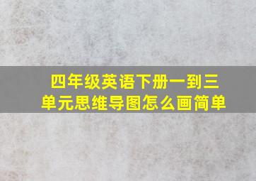 四年级英语下册一到三单元思维导图怎么画简单