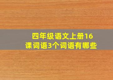 四年级语文上册16课词语3个词语有哪些