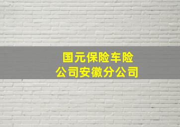 国元保险车险公司安徽分公司