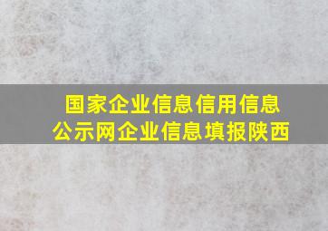 国家企业信息信用信息公示网企业信息填报陕西