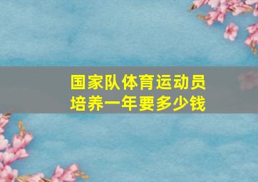 国家队体育运动员培养一年要多少钱