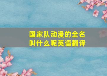 国家队动漫的全名叫什么呢英语翻译