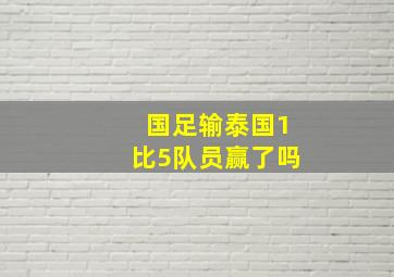 国足输泰国1比5队员赢了吗