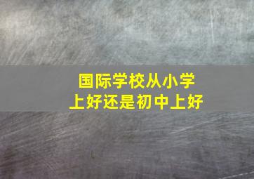 国际学校从小学上好还是初中上好