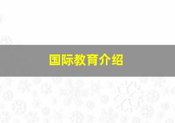 国际教育介绍