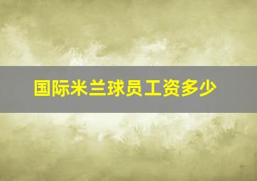 国际米兰球员工资多少