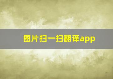 图片扫一扫翻译app