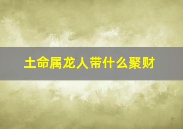 土命属龙人带什么聚财