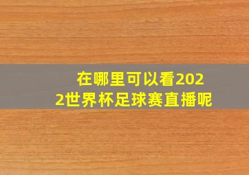 在哪里可以看2022世界杯足球赛直播呢