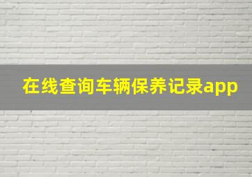 在线查询车辆保养记录app