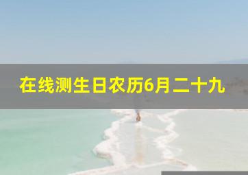 在线测生日农历6月二十九