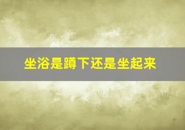 坐浴是蹲下还是坐起来