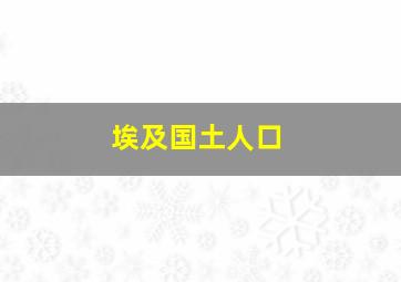 埃及国土人口