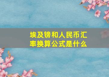 埃及镑和人民币汇率换算公式是什么