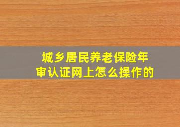 城乡居民养老保险年审认证网上怎么操作的