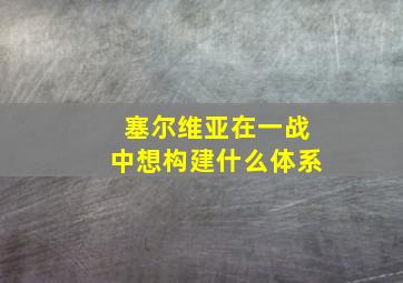 塞尔维亚在一战中想构建什么体系