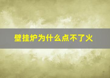 壁挂炉为什么点不了火