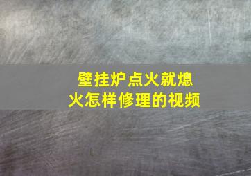 壁挂炉点火就熄火怎样修理的视频