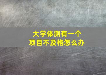 大学体测有一个项目不及格怎么办