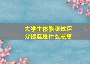 大学生体能测试评分标准是什么意思