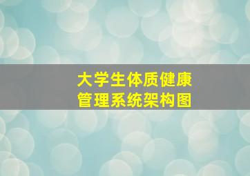 大学生体质健康管理系统架构图