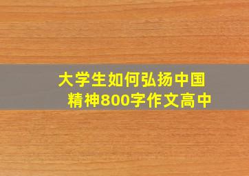 大学生如何弘扬中国精神800字作文高中