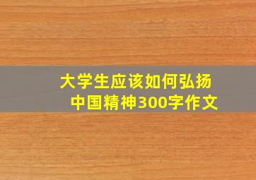 大学生应该如何弘扬中国精神300字作文