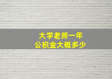 大学老师一年公积金大概多少