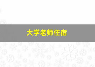 大学老师住宿