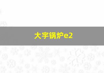 大宇锅炉e2