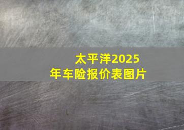 太平洋2025年车险报价表图片