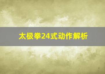 太极拳24式动作解析