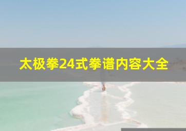 太极拳24式拳谱内容大全