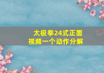 太极拳24式正面视频一个动作分解